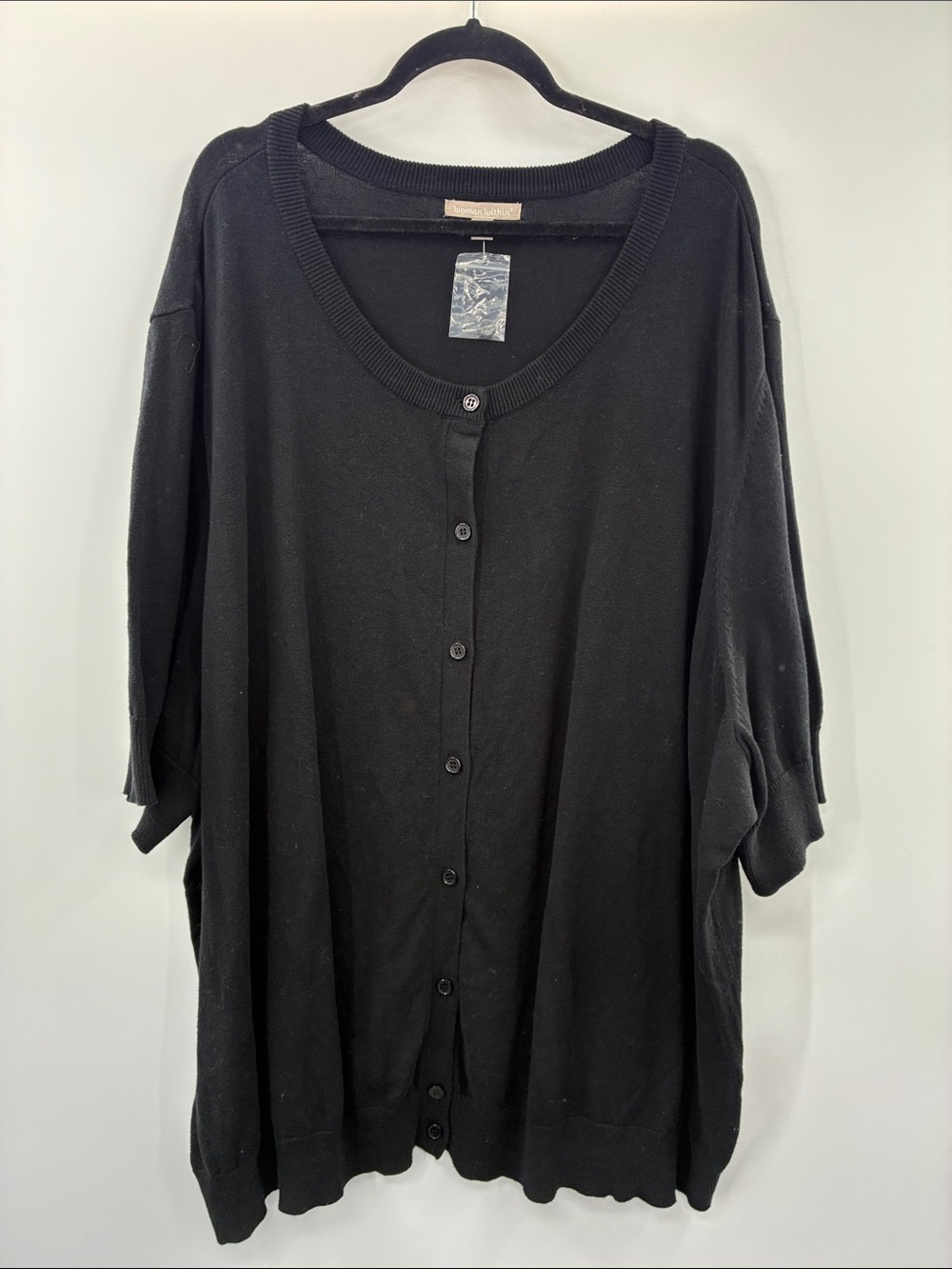3For$20 Woman Within Black Button-Front Knit Top NWT size 5X